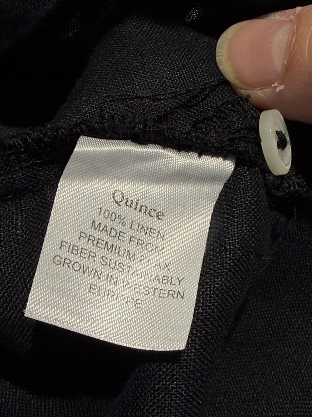 Quince European Black Linen Women's Top Size XL Black Boxy Fit Short Sleeve Flax - Picture 7 of 9